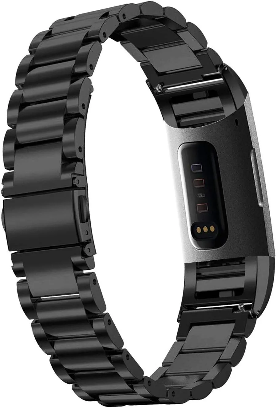 Moran Stainless Steel Watch Band Compatible with Fitbit Charge 4/Charge 3/SE Replacement Metal Bracelet Strap Women Men
