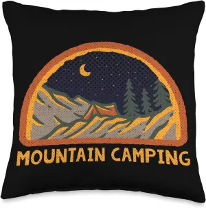 Mountain Camping Wildlife Hiking Outdoor Hiker Camper Forest Throw Pillow, 16x16, Multicolor