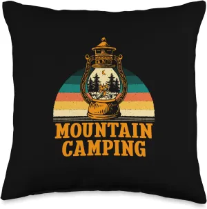 Mountain Camping Wildlife Hiking Outdoor Hiker Camper Forest Throw Pillow, 16x16, Multicolor