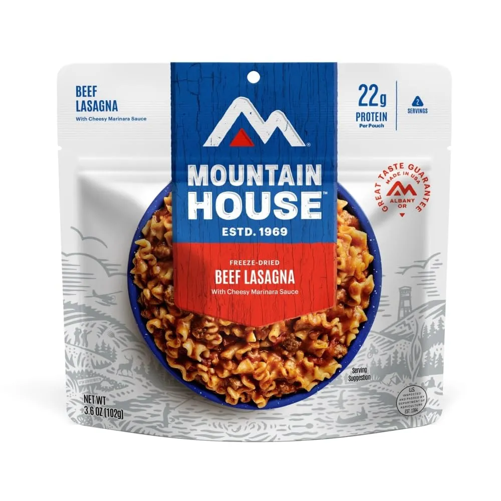 Mountain House Beef Lasagna | Freeze Dried Backpacking & Camping Food | 6-Pack