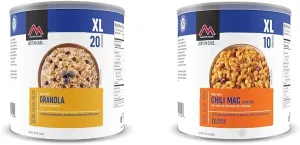 Mountain House Granola with Milk & Blueberries XL | Freeze Dried Survival & Emergency Food | #10 Can Bundle with Chili Mac with Beef | Freeze Dried Survival & Emergency Food | #10 Can
