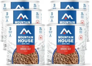 Mountain House Ground Beef #10 Can| Freeze-Dried Backpacking & Camping Food| Survival & Emergency Food | Gluten-Free | 6-Pack