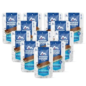 Mountain House Mint Chocolate Chip Ice Cream Sandwich | Freeze Dried Backpacking & Camping Food | 12-Pack