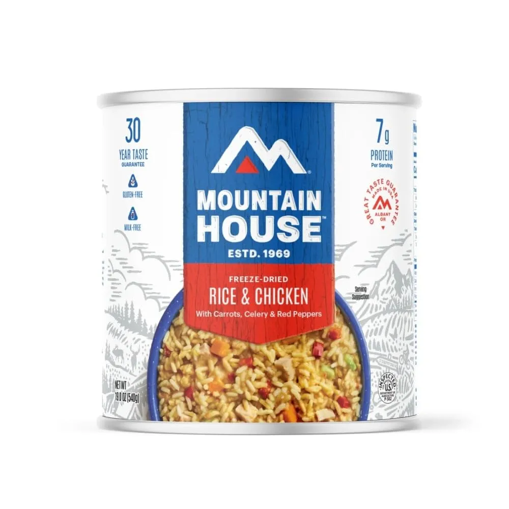 Mountain House Rice & Chicken #10 Can| Freeze-Dried Backpacking & Camping Food| Survival & Emergency Food | Gluten-Free | 6-Pack