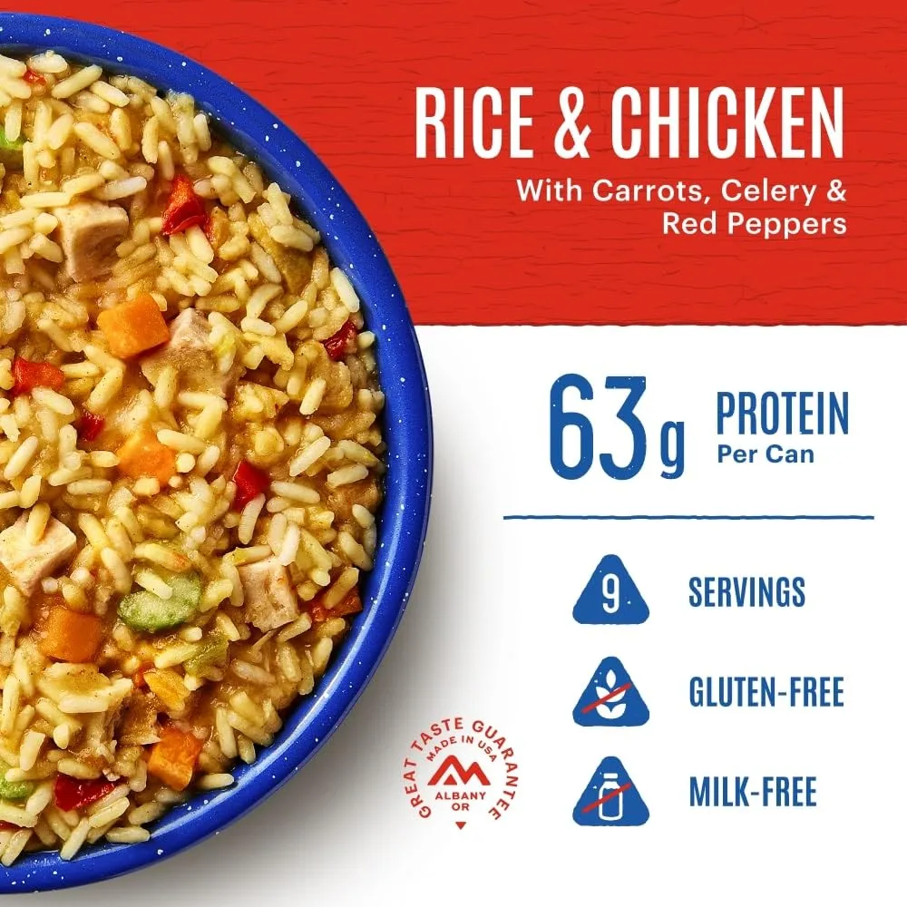 Mountain House Rice & Chicken #10 Can| Freeze-Dried Backpacking & Camping Food| Survival & Emergency Food | Gluten-Free | 6-Pack