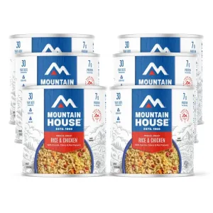 Mountain House Rice & Chicken #10 Can| Freeze-Dried Backpacking & Camping Food| Survival & Emergency Food | Gluten-Free | 6-Pack