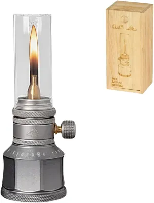 Mountain Peak Campsite Lamp, Retro Gas Candle Light with Wooden Lantern Case for Outdoor Camping Hiking Patio Picnic (B)