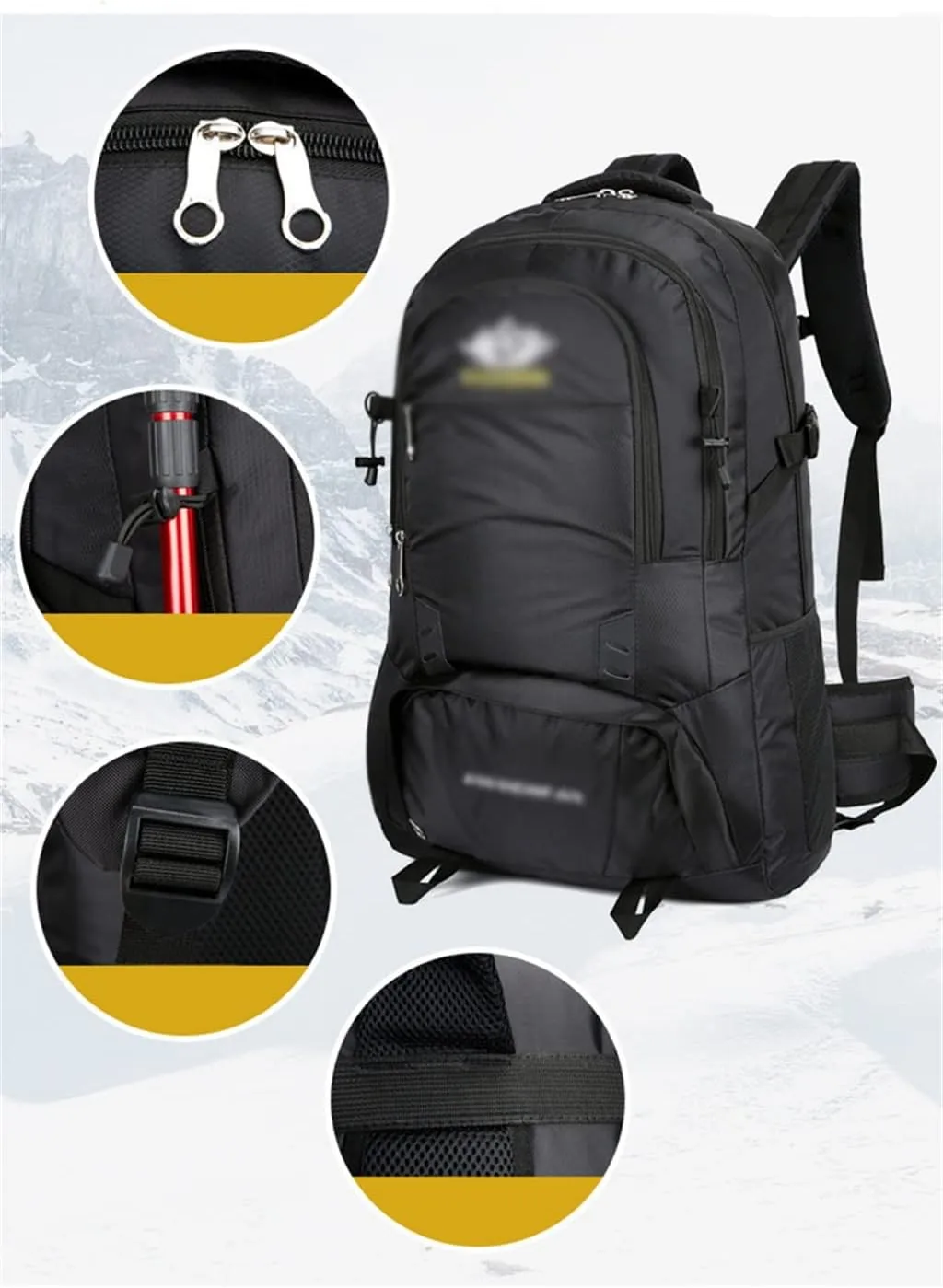 Mountaineering Backpack Rucksack 60L Outdoor Sports Bag Travel Backpack Hiking Backpack Hiking Bag(C)