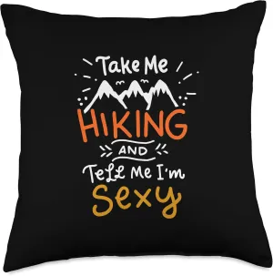 Mountains Hiking Sexy Wanderlust Camper Camping Lakeside Throw Pillow, 18x18, Multicolor