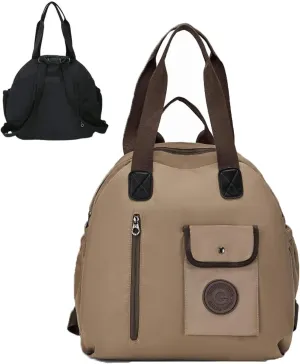 Multi Carry Large Capacity Waterproof Backpack, Lightweight Fashion Multi Functional Double Shoulder Bag Travel Backpack (Khaki)