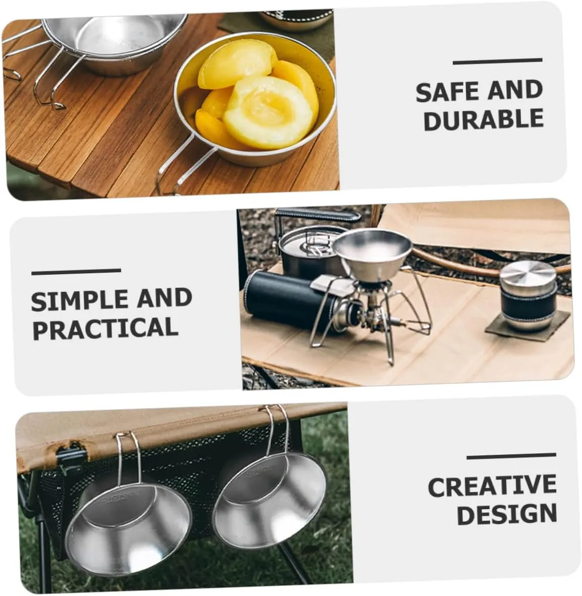 Multi Function Water Bowl Portable Wine Cup for Camping Hiking Picnic Compact Design Durable Outdoor Supply