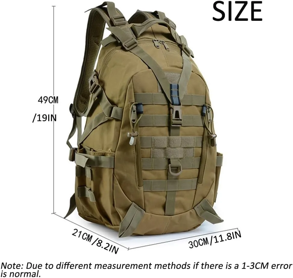 Multi-functional Lightweight Outdoor Backpack for Hiking Camping Cycling Oxford Cloth 40L Tactical Backpack (Gray Cp)