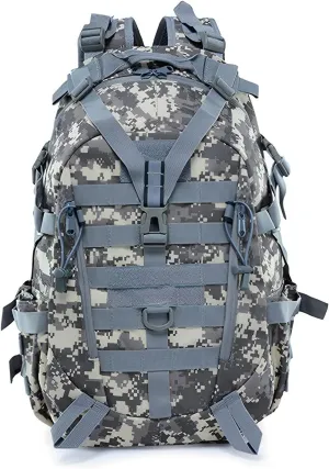 Multi-functional Lightweight Outdoor Backpack for Hiking Camping Cycling Oxford Cloth 40L Tactical Backpack (Gray Cp)