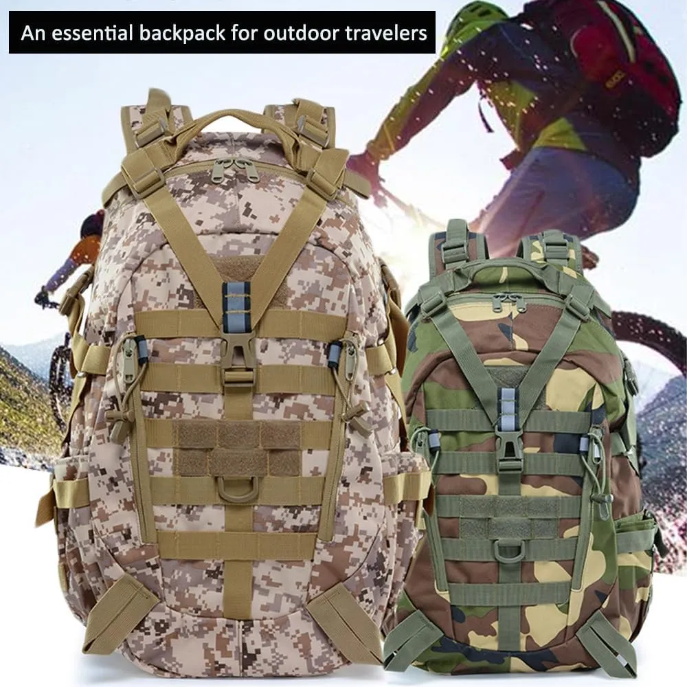 Multi-functional Lightweight Outdoor Backpack for Hiking Camping Cycling Oxford Cloth 40L Tactical Backpack (Gray Cp)