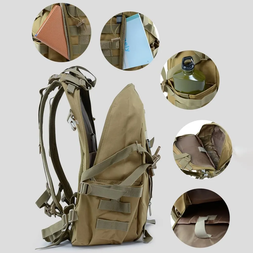 Multi-functional Lightweight Outdoor Backpack for Hiking Camping Cycling Oxford Cloth 40L Tactical Backpack (Gray Cp)