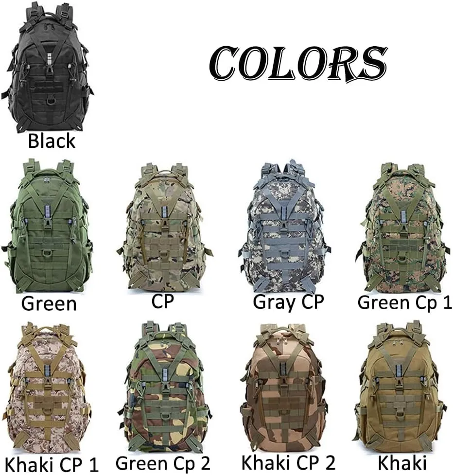 Multi-functional Lightweight Outdoor Backpack for Hiking Camping Cycling Oxford Cloth 40L Tactical Backpack (Gray Cp)