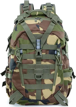 Multi-functional Lightweight Outdoor Backpack for Hiking Camping Cycling Oxford Cloth 40L Tactical Backpack (Green CP 2)