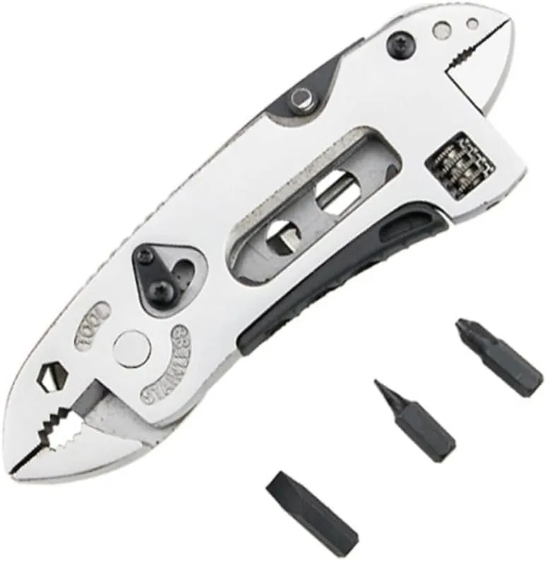 Multi-purpose Wrench Multi Tool Adjustable Ratchet Wrench Pliers Survival Emergency Gear Stainless Steel