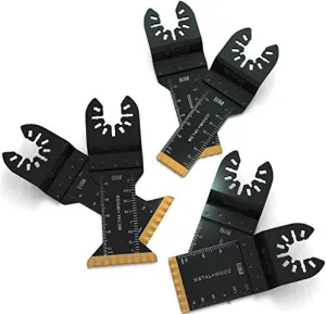 Multi Tool Blades: 6 Titanium Bi-Metal Oscillating Tool Blades for Metal & Wood, Compatible with Fein Multimaster, Rockwell, DeWalt, Makita, Milwaukee, Porter Cable, Ridgid