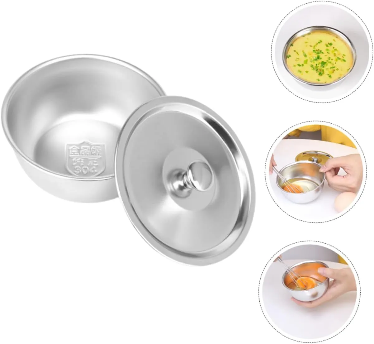Multi-use Stainless Steel Boys and Girls Bowl Lid Toddler Bowl for Soup Baby Food Container