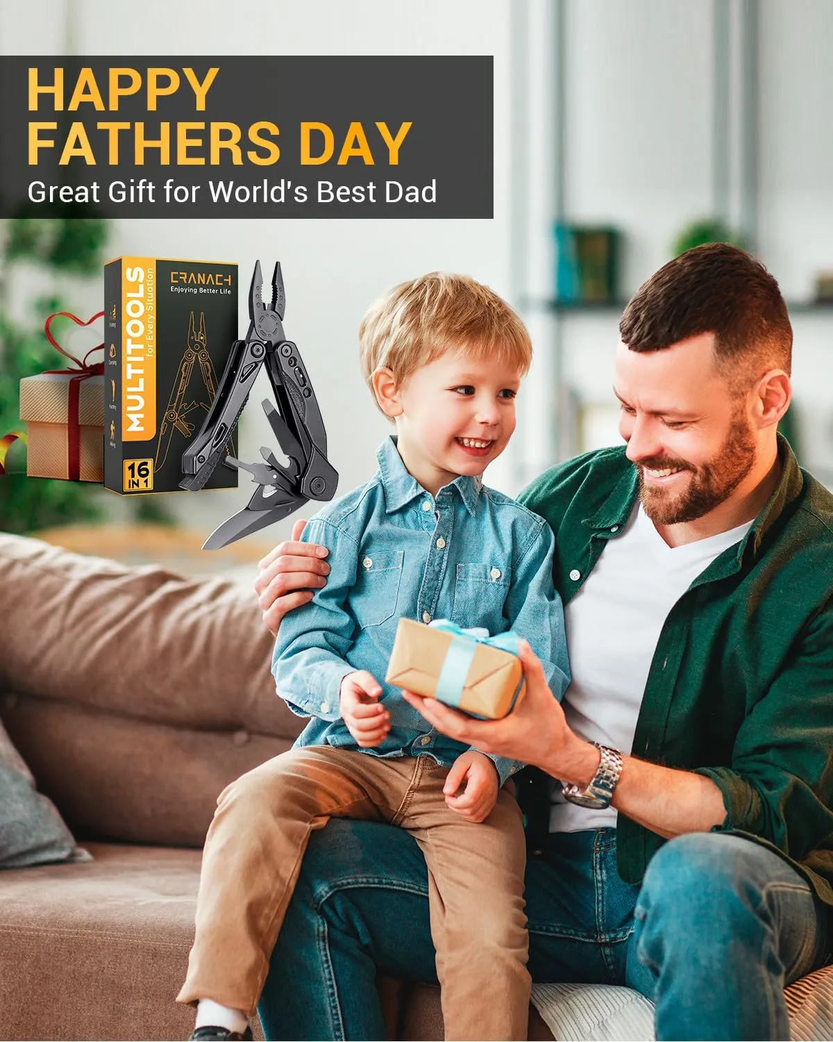 Multitool Mens Gifts for Fathers Day - Dad Gifts 16 In 1 Pocket Knife Plier Camping Accessories Multi Tool Gadgets Birthday Gifts for Adults Boyfriend Husband B Women Who Have Everything Wants Nothing
