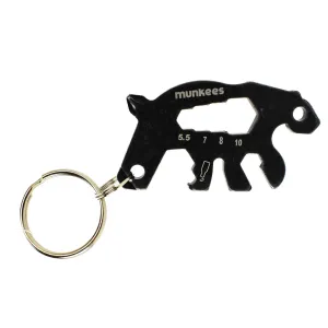 Munkees Black Bear Card Tool Keychain