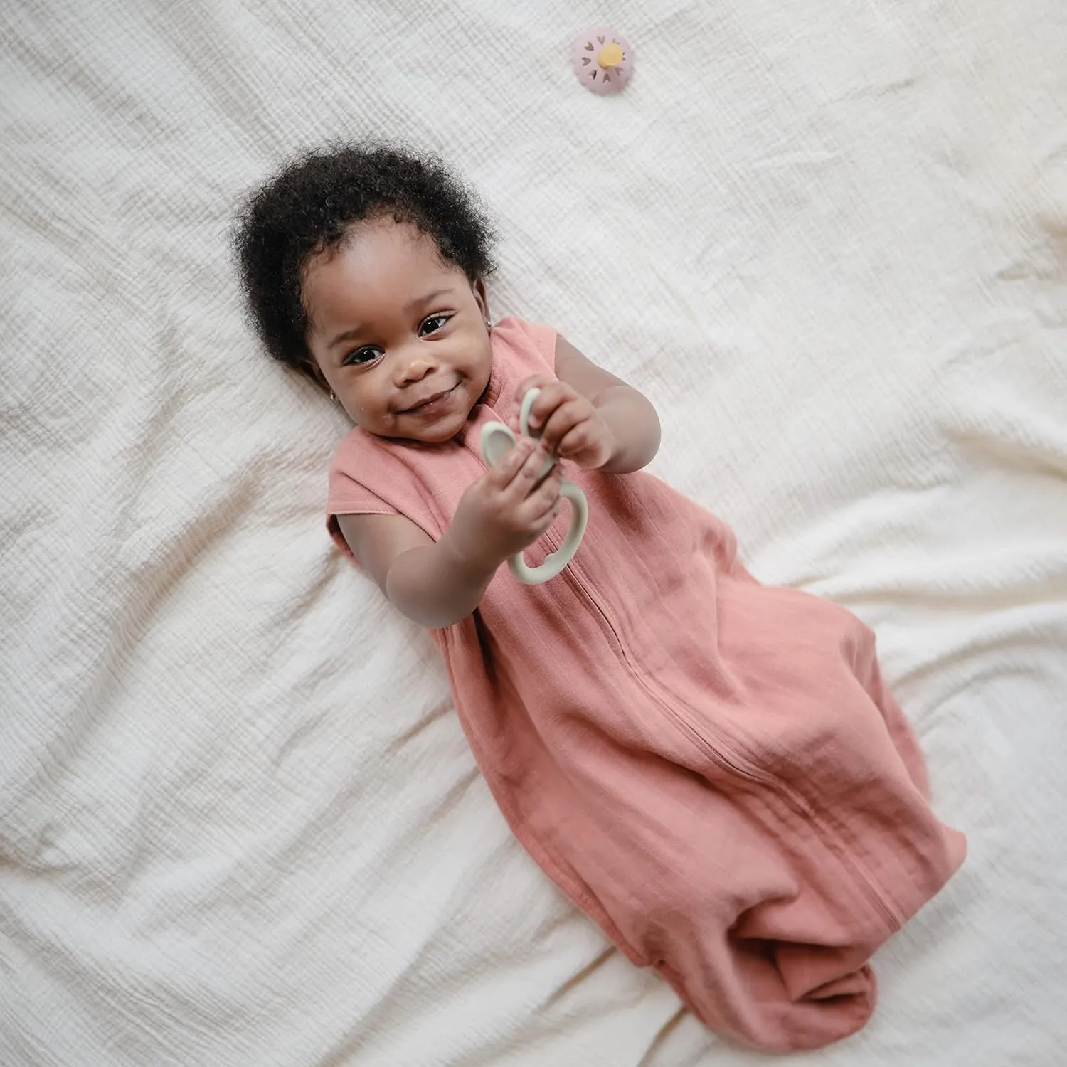 mushie Baby Wearable Blanket | 100% Organic Cotton Muslin | Sleeping Bag for Infants (Cedar)
