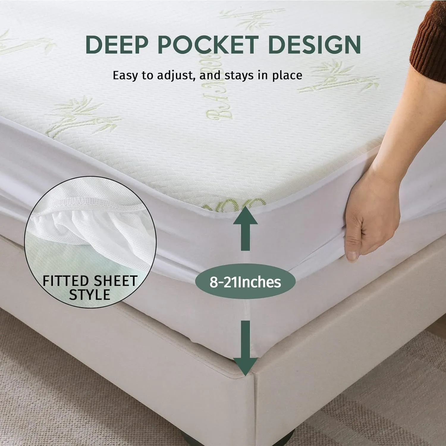 MUXHOMO 2 Pack Mattress Protector Full Size Bed, 100% Waterproof Mattress Cover, Cooling and Breathable Bed Pad Cover, Deep Pocket 8"-21"