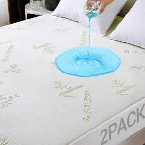 MUXHOMO 2 Pack Mattress Protector Full Size Bed, 100% Waterproof Mattress Cover, Cooling and Breathable Bed Pad Cover, Deep Pocket 8"-21"