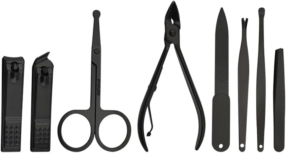 Nail Clipper Set Stainless Steel Nail Clippers 8 Pieces Set Grooming Hygiene Care Tools,D-12.3 * 1.8 * 8cm