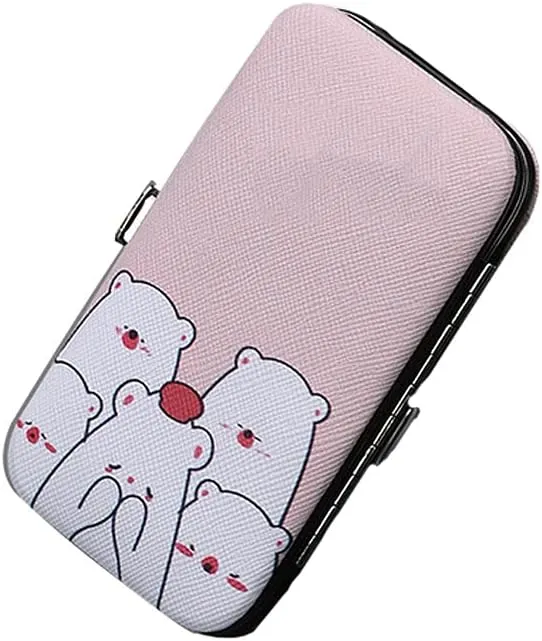 Nail Clippers Set Beauty Manicure Nail File Nail Clipper Tool Ladies Portable Personal Care Set 7 Pieces Traveling (Color : Pink)