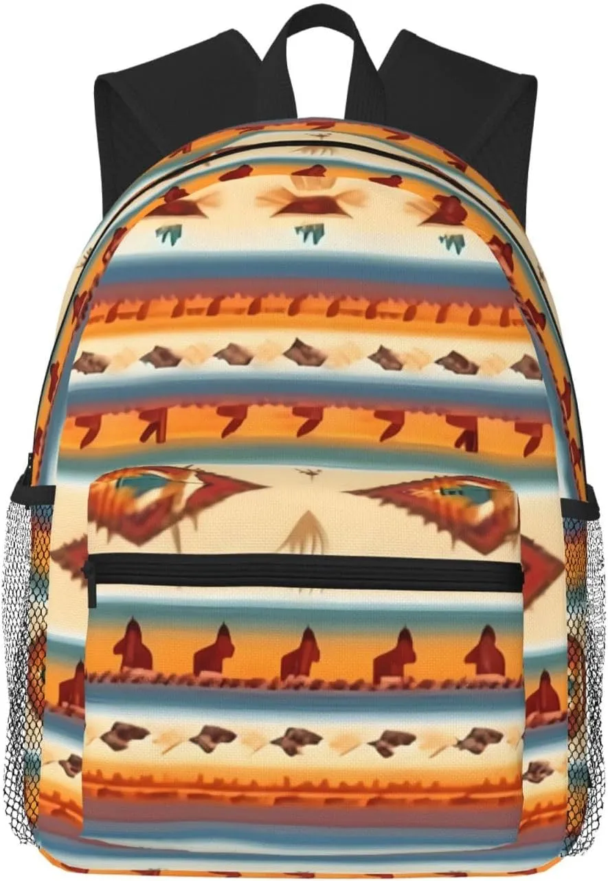Native American Print Comfortable Backpack,Your Essential Casual Travel Bag For Outdoor Adventures
