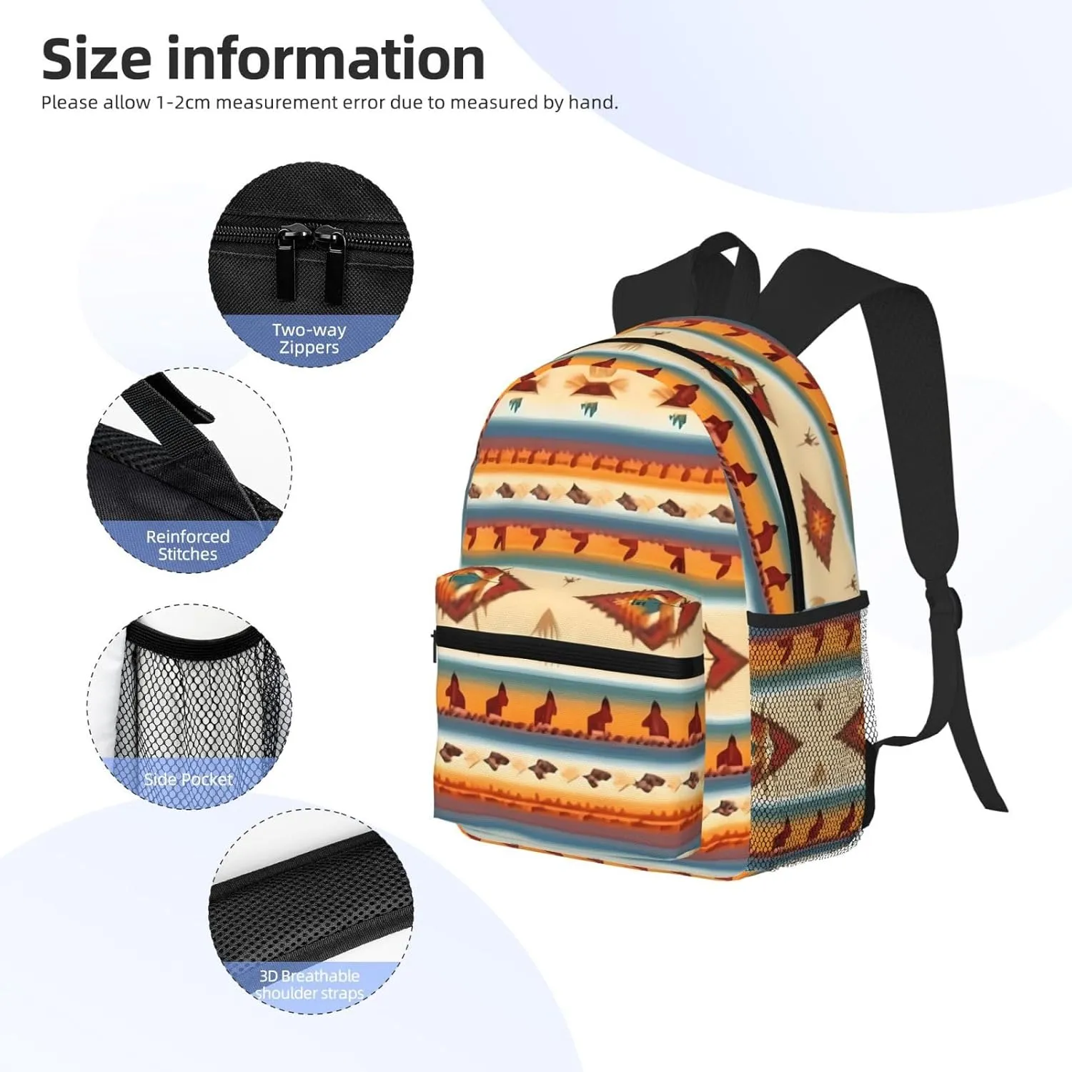 Native American Print Comfortable Backpack,Your Essential Casual Travel Bag For Outdoor Adventures