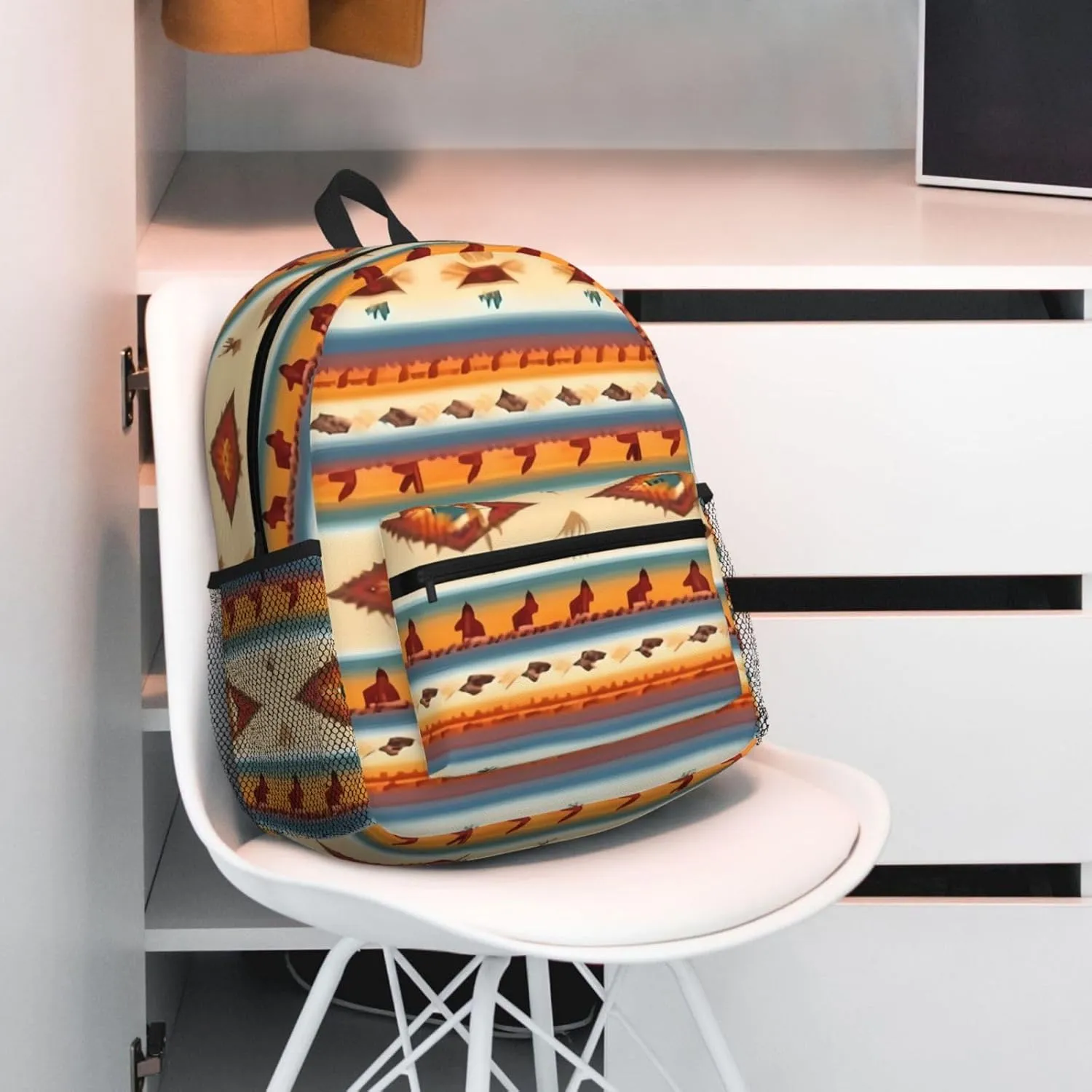 Native American Print Comfortable Backpack,Your Essential Casual Travel Bag For Outdoor Adventures