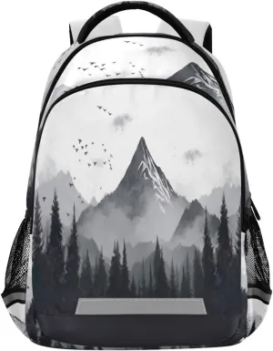 Nature Mountains and Forest Design Waterproof Backpack - Casual Outdoor Sports Daypack with Ergonomic Shoulder Straps#641