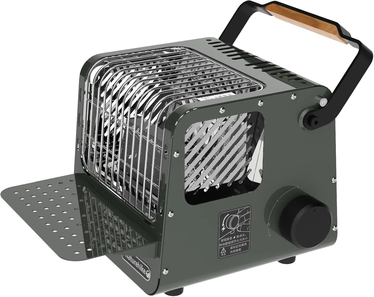 Naturehike Portable 3-in-1 Camping Heater, 3750 BTU Butane Tent Heater with Insulated Shelf & Handle