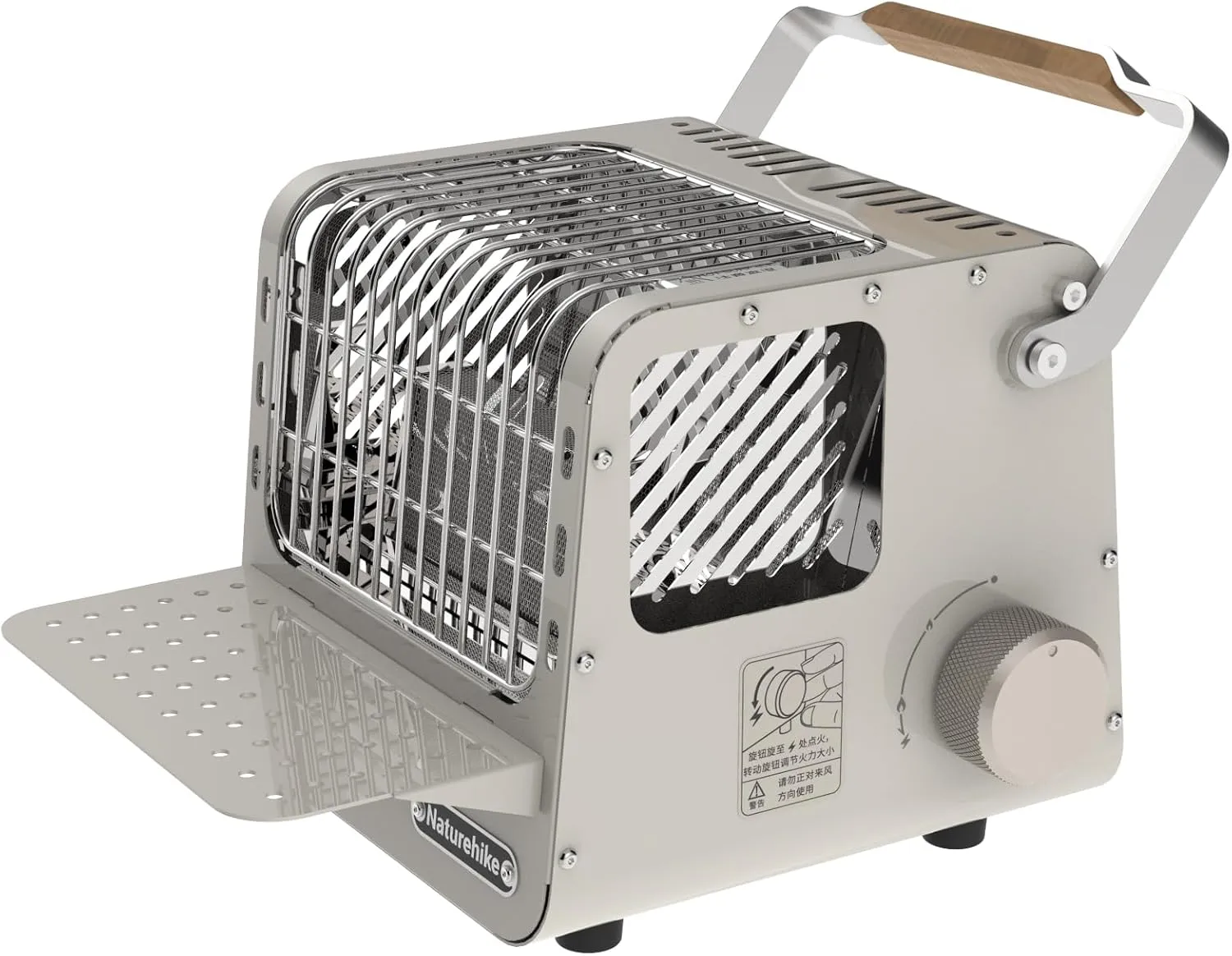 Naturehike Portable 3-in-1 Camping Heater, 3750 BTU Butane Tent Heater with Insulated Shelf & Handle