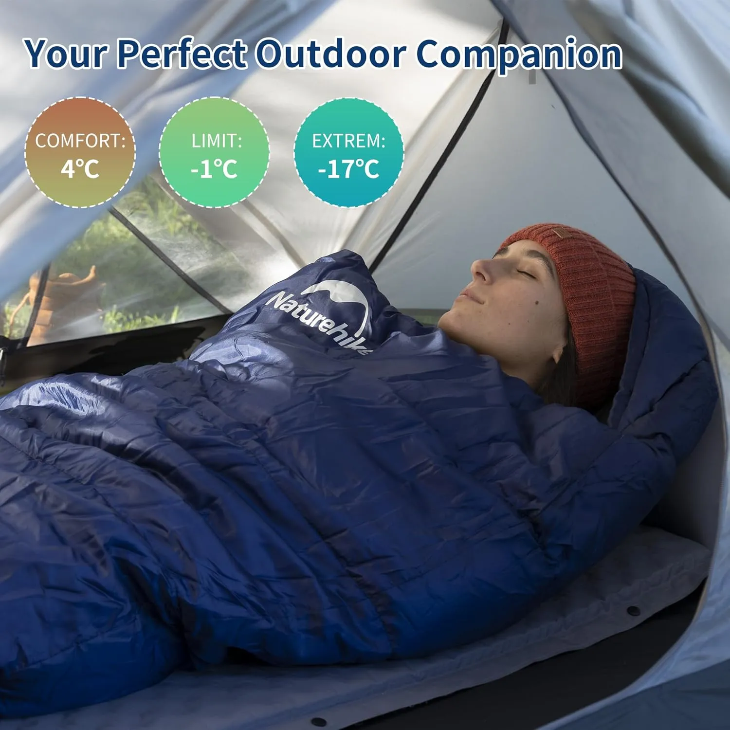Naturehike Sleeping Bags for Adults, 23-39℉ Mummy Backpacking Sleeping Bag, 0 Degree Lightweight Sleeping Bag Warm for Camping, Hiking