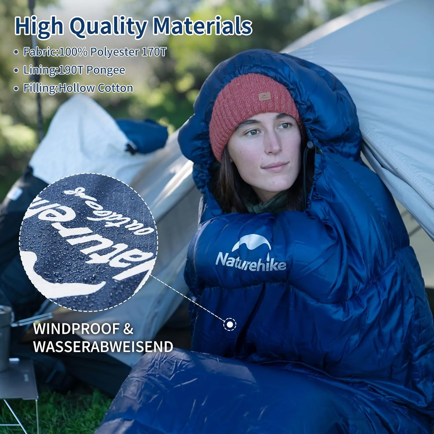 Naturehike Sleeping Bags for Adults, 23-39℉ Mummy Backpacking Sleeping Bag, 0 Degree Lightweight Sleeping Bag Warm for Camping, Hiking