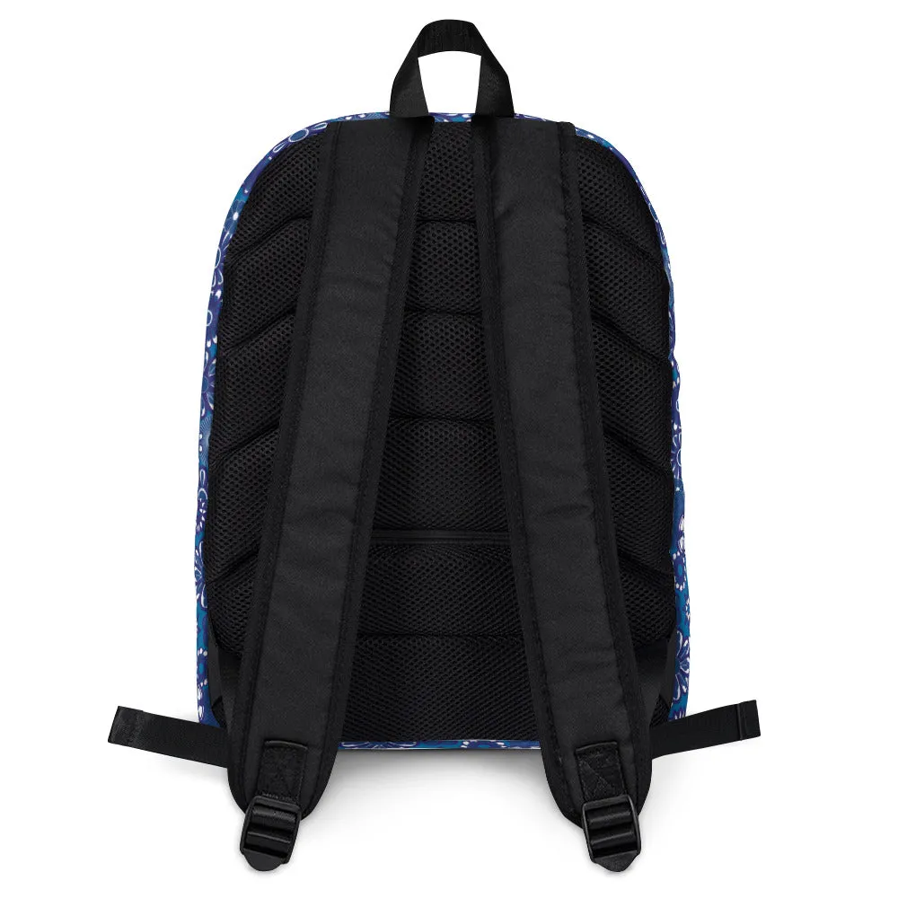 Navt Floral on Blue Backpack
