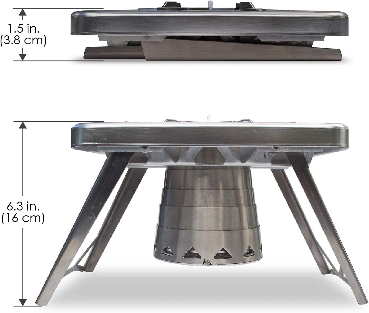 nCamp - Multi-Fuel Portable Camping Stove, Portable Gas Stove, Portable Wood Stove, Single Burner Propane Stove, Lightweight w/Collapsible Combustion Chamber (Stove Only). Mini-Stove, Compact Stove
