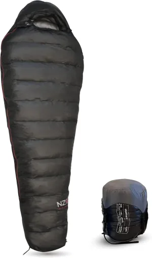NEAR ZERO 18°F 850  Power Down Fill Mummy Sleeping Bag for Adults | Ultralight, All Season, Backpacking Sleeping Bag for Hiking & Camping | 10D 470T Nylon Taffeta