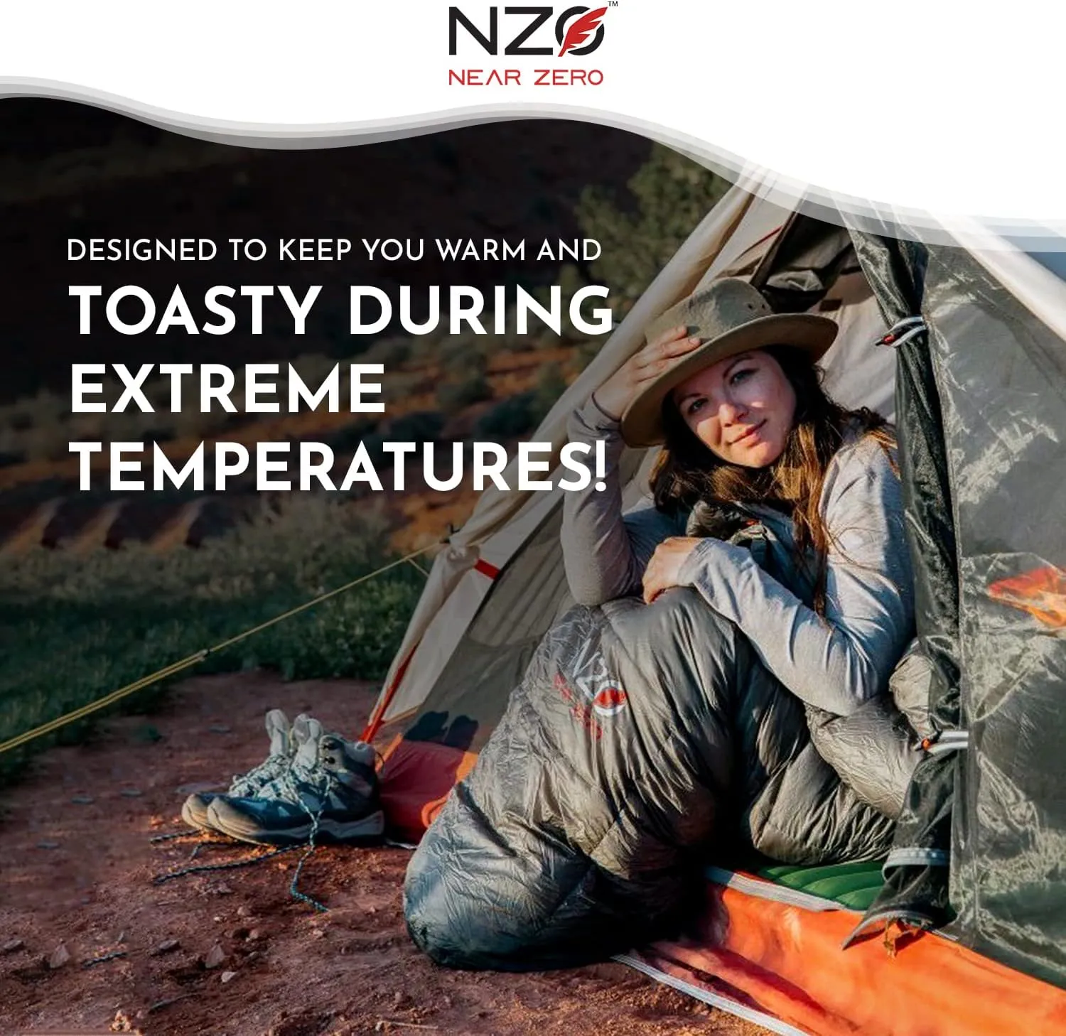 NEAR ZERO 18°F 850  Power Down Fill Mummy Sleeping Bag for Adults | Ultralight, All Season, Backpacking Sleeping Bag for Hiking & Camping | 10D 470T Nylon Taffeta