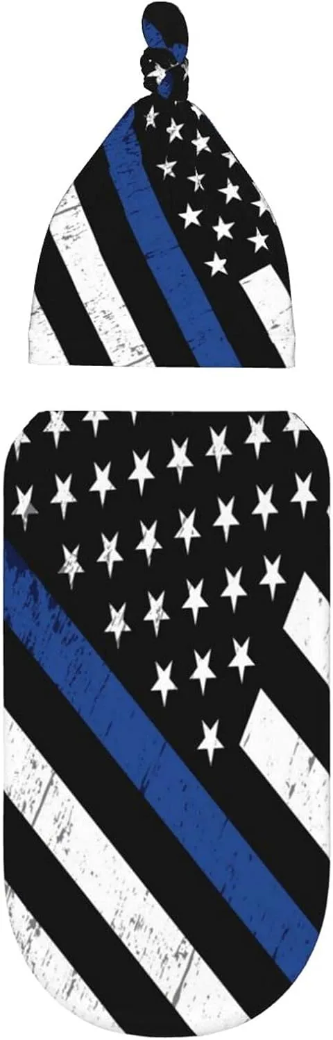 Newborn Swaddle Blanket With Matching Beanie Hat Set Receiving Wrap Baby Blanket Shower Gifts Swaddlers