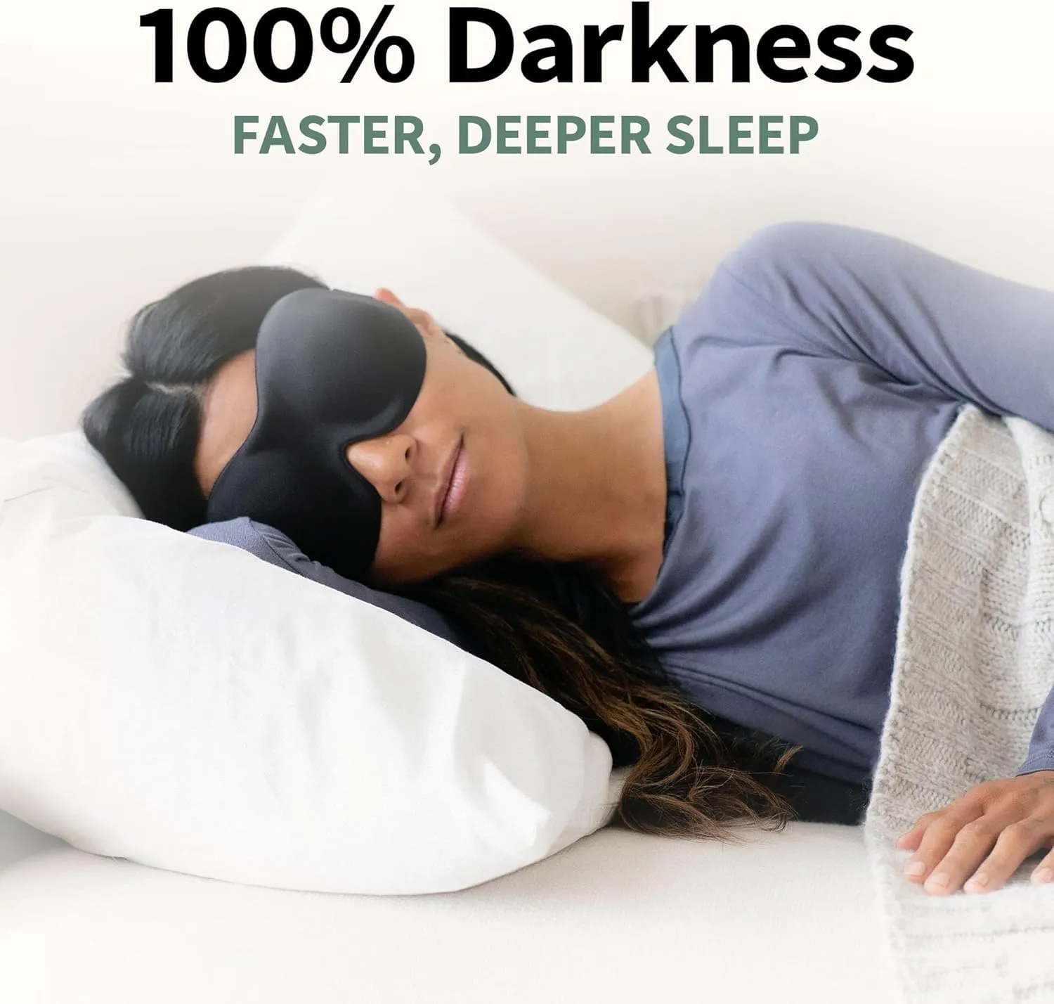 Nidra Sleep Mask, Contoured Blackout Sleeping Mask, for Men & Women - Standard Size, Black