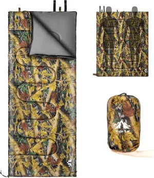 Night Cat Camping Sleeping Bag for Adults Portable Lightweight Backpacking Hiking Traveling Indoor Outdoor Temperature 5-15℃ Switch to a Quilt or Blanket
