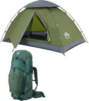 Night Cat Upgraded Backpacking Tents with Internal-Frame Hiking Backpack 100L for 1 2 Persons Easy Clip Setup Camping Tent Adults Scouts Heavy Rainproof Compact Lightweight,Single-Size