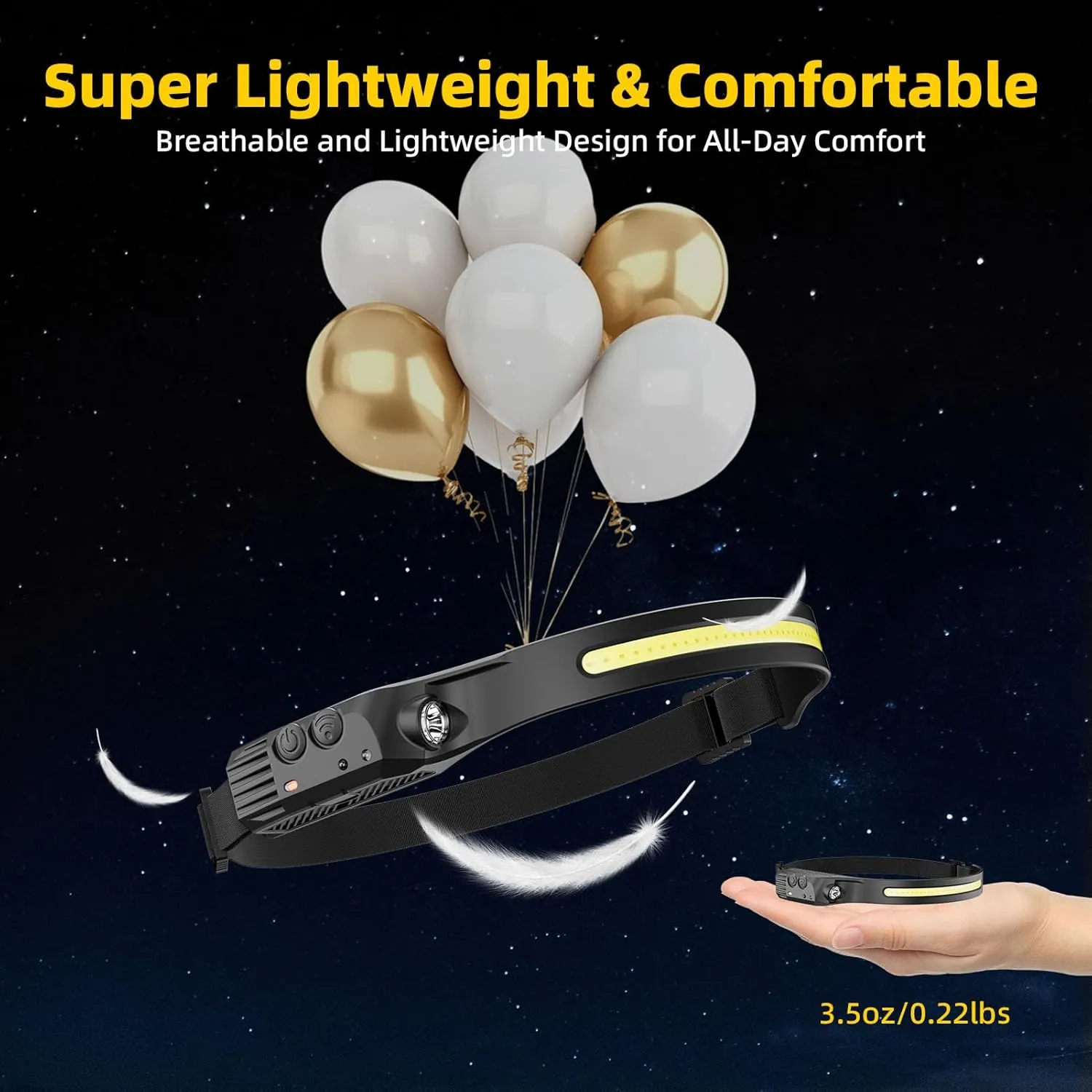 Night Vision Eye-Care Red Light, Rechargeable Headlamp 4PCS, Hard Hat Light for Adults, 230° COB Headlight for Forehead, LED Headband Flashlight for Working, Running, Camping Essentials Gear