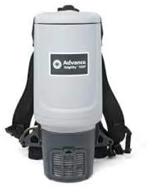 Nilfisk Advance 9060705010 Adgility 10XP Advance Backpack Vacuum; 780 watts; 33 CF/min; 4 Level Filtration; Optional HEPA Filter; 49 Foot Safety Yellow Cord; Includes Tool kit