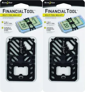 Nite Ize Financial Tool 7-in-1 Multi Tool Wallet - Black (2-Pack)